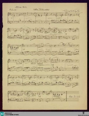 Alte Volksweise - Mus. Hs. 1203 : pf; g