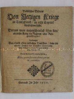 Schrift über den Dreißigjährigen Krieg