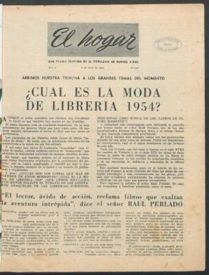 ¿Cual es la moda de libreria 1954? : Abrimos nuestra tribuna a los grandes temas del momento