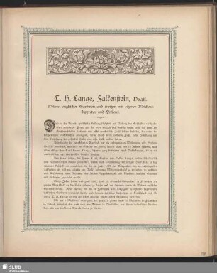 C. H. Lange, Falkenstein, Vogtl. Weberei englischer Gardinen und Spitzen mit eigener Bleicherei Appretur und Färberei