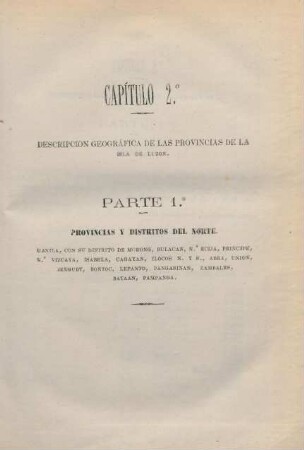 Capítulo 2.° Descripcion geográfica de las provincias de la isla de Luzon
