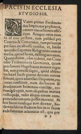 Pacis In Ecclesia Studiosis.