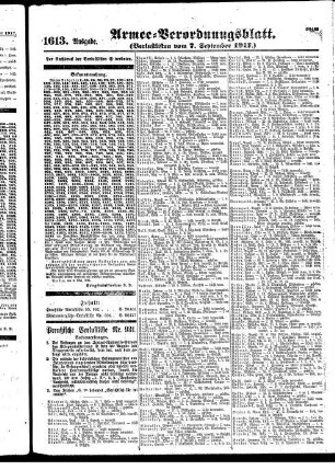1613. Ausgabe. Freitag, 7. September 1917