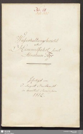 Waßerhaltungsbericht uiber Himmelfahrt samt Abraham Fdgr. - 18.6116 4.