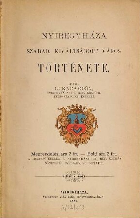 Nyîregyháza szabad, kiváltságolt város története, 1
