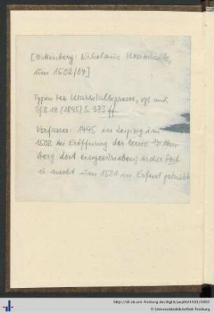 Bibliographische Notiz