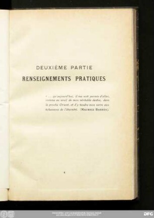 Deuxième Partie Renseignements Pratiques