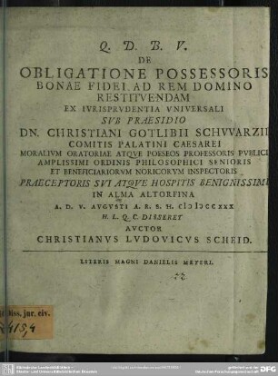De Obligatione Possessoris Bonae Fidei Ad Rem Domino Restituendam Ex Iurisprudentia Universali