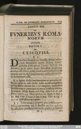 Caput XIII De Funeribus Romanorum eiusque