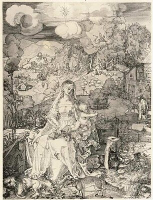 Madonna mit den vielen Tieren : Madonna mit den vielen Tieren. Federzeichnung, aquarelliert (A. Dürer). Wien: Albertina