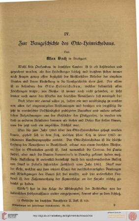 Zur Baugeschichte des Otto-Heinrichsbaus