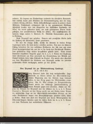 Von Przemysl bis zur Wiedereroberung Lembergs