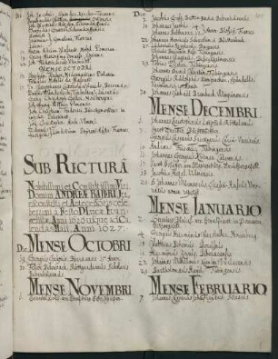 Winterhalbjahr 1626/1627. Rektorat Andreas Bayer