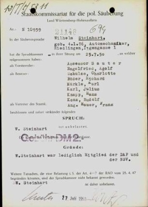 Steinhart, Wilhelm