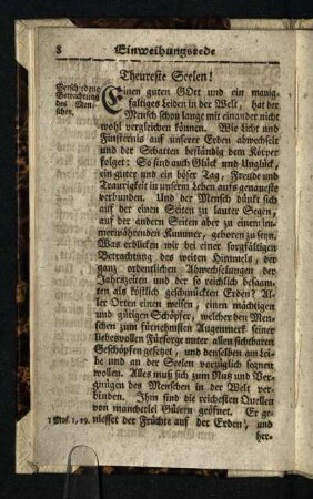Einweihungsrede des neuen Waisenhauses: Theureste Seelen!