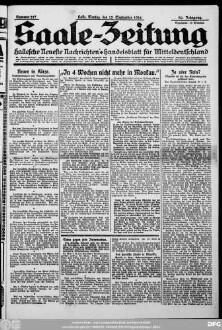 Saale-Zeitung : allgemeine Zeitung für Mitteldeutschland ; Hallesche neueste Nachrichten