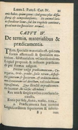 Caput IV. De termin. materialibus & praedicamentis.