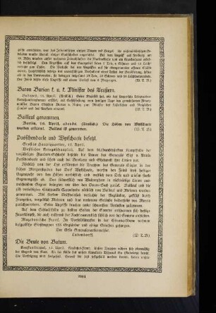 Paschendaele und Wytschaete besetzt.