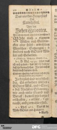Das vierdte Hauptstück Deß Catechismi. Von den Zehen Gebotten.
