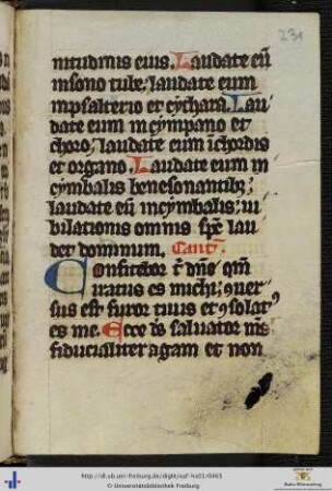 [231r - 254r] Laudes-Cantica.