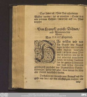 Vom Krampff/ gegicht/ Döhnen/ und Spannen der Glieder. Das XXXV. Capittel.