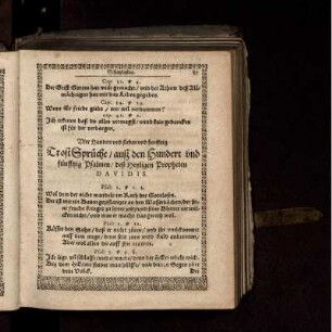 Vier Hundert und sieben und funfftzig TrostSprüche/ auß den Hundert und fünfftzig Psalmen/ deß Heyligen Propheten Davidis