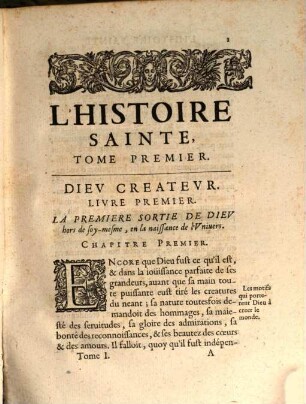 L' Histoire Sainte, 1