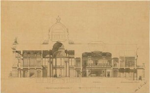 Hocheder, Karl; Straßburg (Frankreich); Landesausschussgebäude - Längsachse (Schnitt)