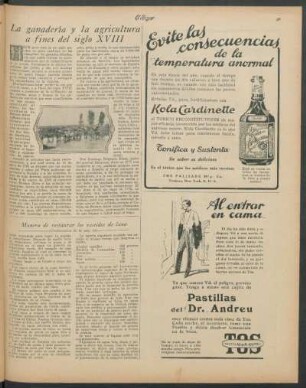 La ganadería y la agricultura a fines del siglo XVIII