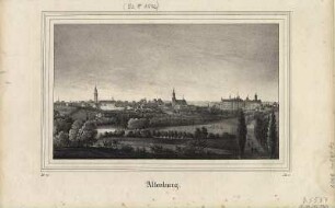 Ansicht von Altenburg, Lithographie, 1836 : Altenburg. - [Dresden] : [Pietzsch] , [1836]. - 1 Kunstbl. : Lithogr. ; 19 x 11 cm