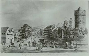Stadtansicht von Jena, "Prospect bey der weimarischen Stadt Jena gegen den Hausberg"