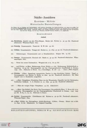 Städte-Ansichten: Kostüme, Militär, Historische Darstellungen (Nr. 269-1146)