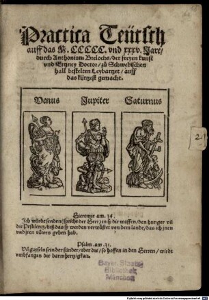 Practica Teutsch : gemacht zu Schwebischen hall, auf das 1535 Jahr