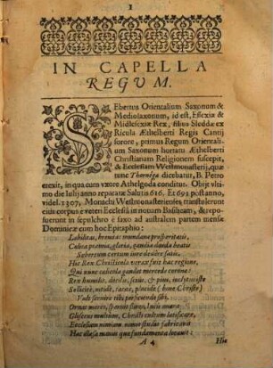 Reges, Reginae, Nobiles, Et alij in Ecclesia Collegiata B. Petri Westmonasterij sepulti, Vsque ad annum reparatae Salutis 1606