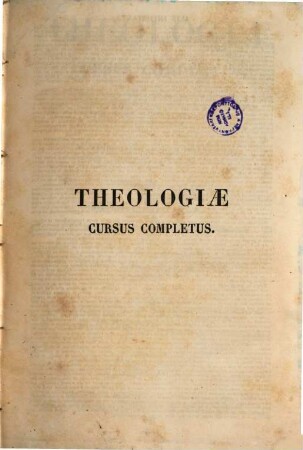 Theologiae cursus completus : Ex tractatibus omnium perfectissimis ubique habitis, et a magna parte episcoporum necnon theologorum europae catholicae, universim ad hoc interrogatorum, designatis, unicè conflatus ..., 26. De festis et sectis judaeorum ...