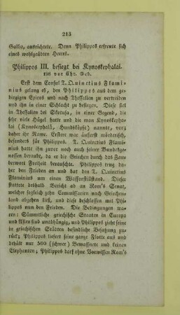 Phillipos III. besiegt bei Kynoskephalai. 198 vor Chr. Geb