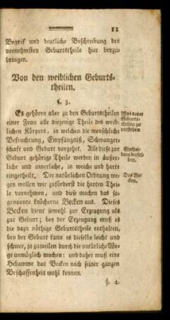 Von den weiblichen Geburtstheilen.