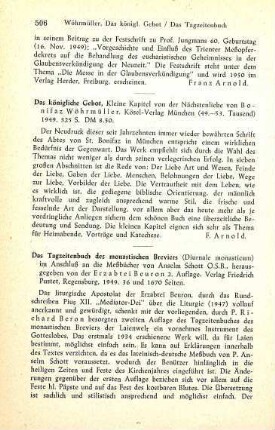 506 [Rezension] Wöhrmüller, Bonifaz, Das königliche Gebot