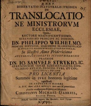 De translocatione ministrorum ecclesiae