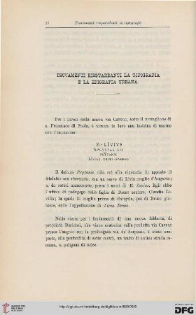 18: Trovamenti risguardanti la topografia e la epigrafia urbana, [40]