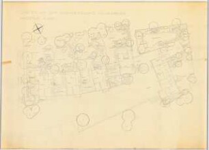 Gärten an der Wohnsiedlung Killesberg, Stuttgart: Grundriss mit Gartenplan 1:100
