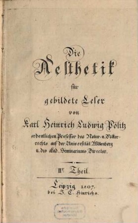 Die Ästhetik für gebildete Leser, 2