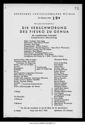 Die Verschwörung des Fiesko zu Genua