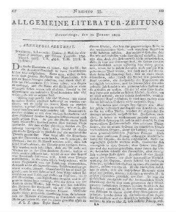Tourtelle, E.: Elemens de medicine theorique et pratique. Straßburg: Eck 1799 abweichende Verlagsangabe: Straßburg: Levrault