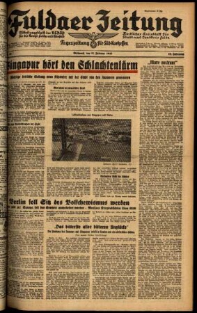 Ausgabe vom Mittwoch, den 11. Februar 1942.