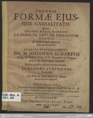 Theoria formae ejusque causalitatis