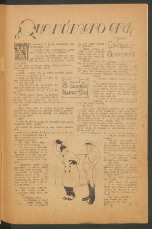 ¿Qué número era? : El cuento humoristico