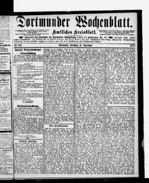 Dortmunder Wochenblatt. 1868-1877