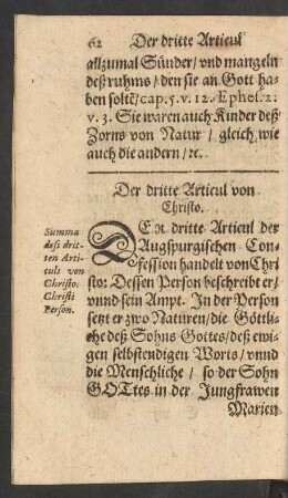 Der dritte Articul von Christo