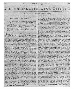 Archiv für die Pharmacie und ärztliche Naturkunde. Bd. 1, St. 1-3. Hrsg. v. G. H. Piepenbring. Kassel: Griesbach 1802